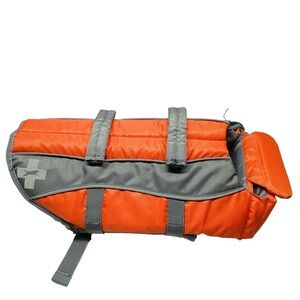 Top Paw Dog Life Jacket Vest with Rescue Handle Size Med/Large Orange and‎ Gray